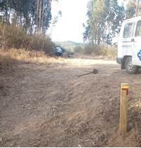 Colocação de Pinos na criação do Percurso Pedestre na Linhaceira