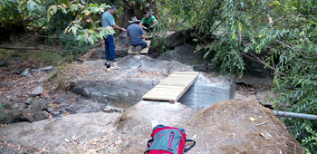 Pontes na criação do percurso pedestre